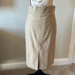 Ann Taylor Lined Cotton/Lyolell/Linen Pencil Skirt
